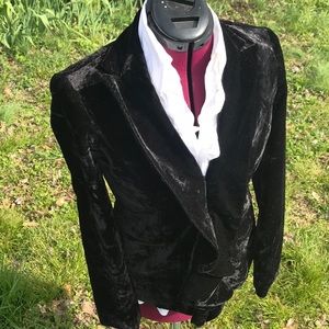 Prince Ruffle Front Velvet Jacket